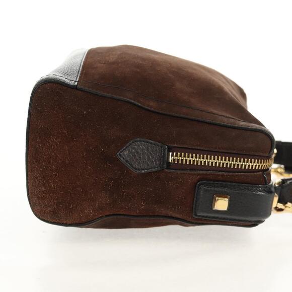 Salvatore Ferragamo Hand Bag Suede Leather 2way Brown Gold Auth gh1486 - Picture 4 of 16